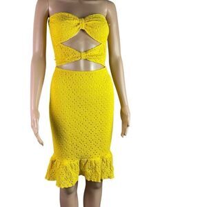 Nightcap Sunny Yellow Eyelet Dress